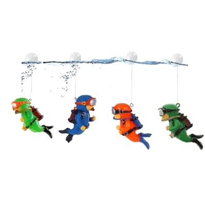 XZSKD 4PCS Fish tank ornaments?fish tank decorations, fish tank accessories, Diver Aquarium Decorations, Cute Diver Figurines with Water Balloons For Aquarium Fish Tank Accessories