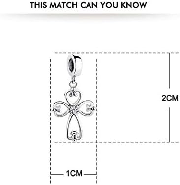 FeatherWish 925 Sterling Silver Celtic Vintage Style Holy Cross Faith Pendant Dangle Charm With Cubic Zirconia Compatible With Pandora Bracelet