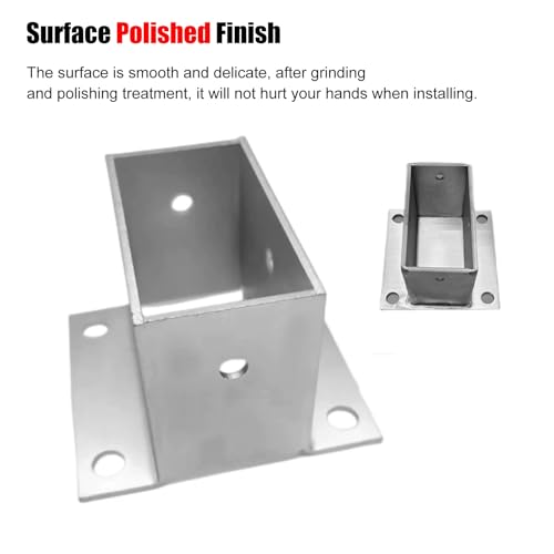 Base de anclaje de poste de hormigón con soporte rectangular resistente 5