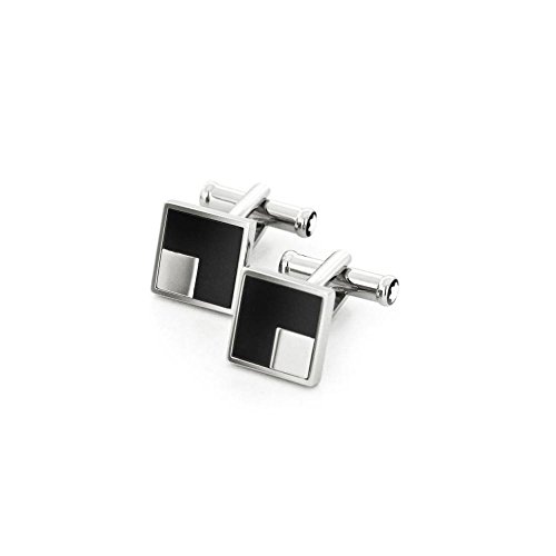 Mont Blanc Iconic Lines Black Onyx and Stainless Steel Square Cufflinks