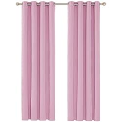 Deconovo Cortinas Opacas con Aislamiento Térmico para Sala de Estar Oficina Hotel Ventanas 2 Piezas 140 x 245 cm Rosa