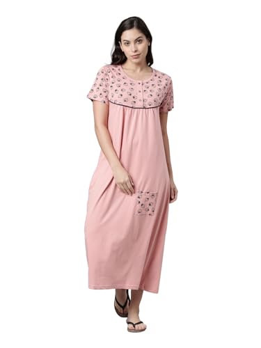 Image of KRYPTIC Womens Pure Cotton Printed Maxi Nightdress