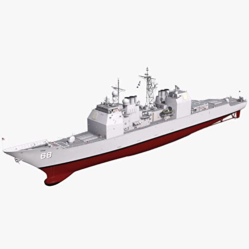 FMOCHANGMDP Flugzeugträger 3D -Rätsel Plastikmodell Kits, 1/700 Skala USS Ticonderoga Cruiser Model, Erwachsenenspielzeug und Geschenk, 20 Zoll