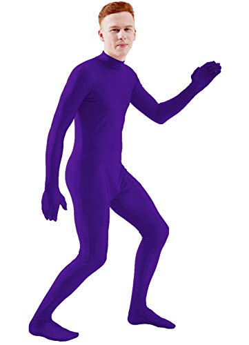 Image of Ensnovo Mens Mock Neck Full Body Unitard Spandex Zentai Suits Costumes