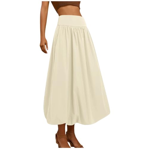 Jupe plissée femme été longue taille élastique pour silhouette affinée