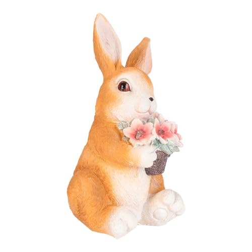 Jolie statue de lapin décorative lumineuse Pilipane idée cadeau jardin - 3