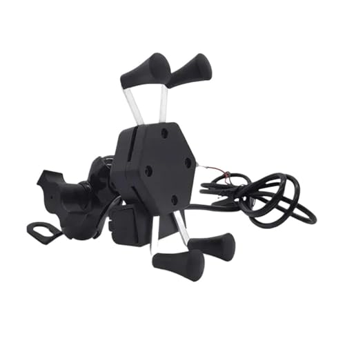 Support téléphone moto et vélo avec chargeur USB noir pour guidon