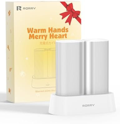 RORRY Hand Warmers Rechargeable 2 Pack, 10000mAh 360° Heating Magnetic Electric Hand Warmer, 24Hrs Warmth Portable Reusable Pocket Heater for Golf Camping Hunting Gifts for Men Women