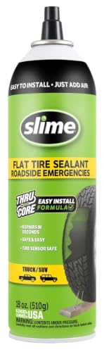 Image of Slime 60187 Flat Tire Puncture Repair Sealant, Emergency Repair for Highway Vehicles, Suitable for Cars /Trailers, Non-Toxic, eco-Friendly, 18oz