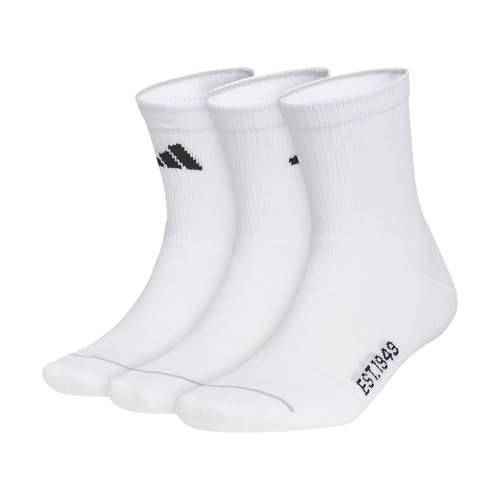 Adidas Mens Cushioned Sport High Quarter Socks (3-Pair Pack) Mid-Crew Above Ankle