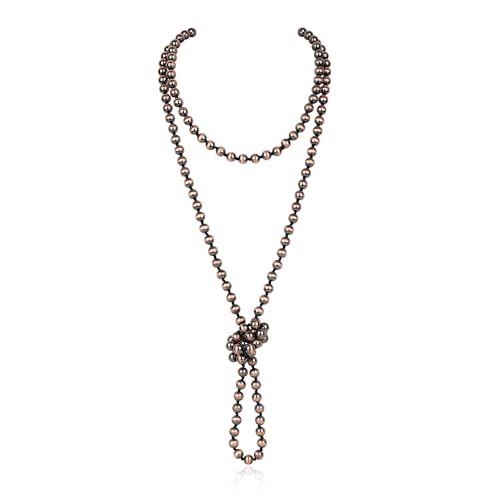 Navajo Pearl Necklace Long Western Jewelry for Women Cowgirl Vintage Beaded Pearl Necklaces (4)