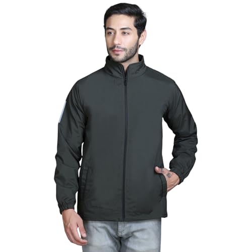 Image of TFA Mens Windcheater Jacket |Zip Closure| Sports Wear| Water Resistant |Rainy Season | Reflector