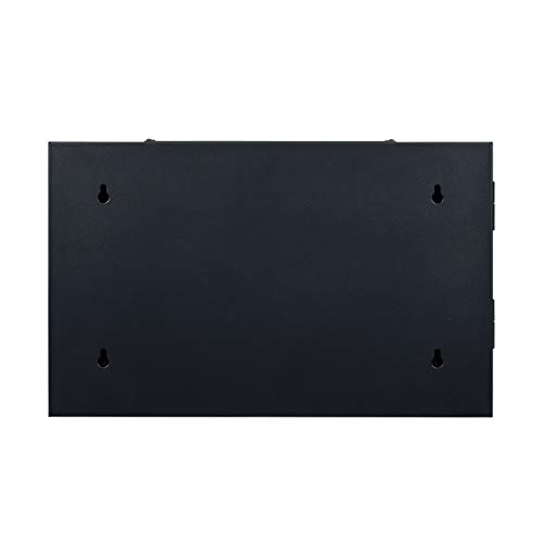 AEONS 6U Professional Wall Mount Server Cabinet Enclosure Double Section Hinged Swing Out 19-Inch Server Network Rack Locking Glass Door 22-Inches Deep Black (Fully Assembled)