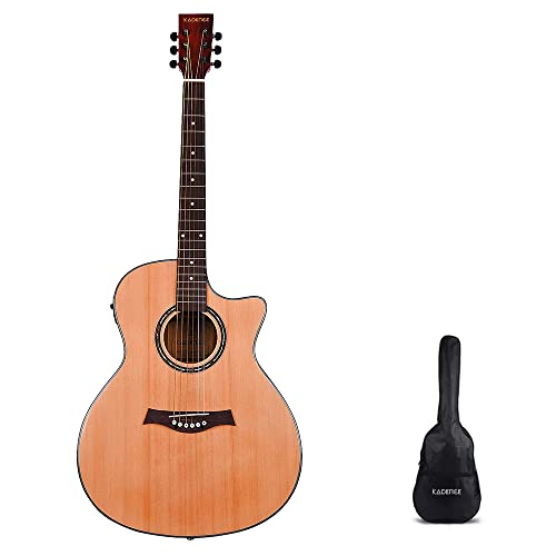 Image of Kadence acoustica 40 inch Semi Acoustic Guitar With Equalizer AG01M Spruce Top with Mahogany back and Sides with bag