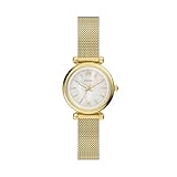 Fossil Carlie ES5462 Montre pour Femme en Acier Inoxydable doré 28 mm