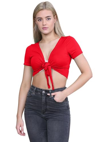 Bolero shrug cropped rojo manga corta chaqueta corta mujer talla 44/46