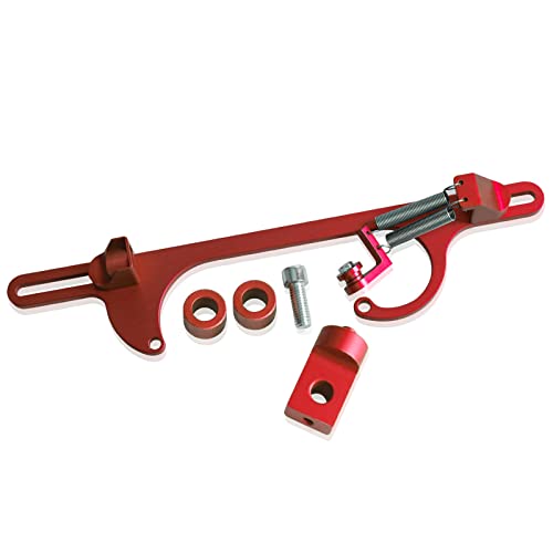 YIUIY 4150 4160 Series Throttle Body Cable Bracket Billet Aluminum Anodized Throttle Cable Bracket Adjustable (Red)