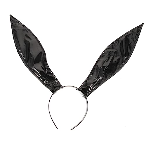 minkissy maskerad pannband kaninöron pannband kaninöron hårring kanin utklädnad kostym påsk cospaly pannband makeup pannband kaninöron kvinnor örhängen PU-läder Miss Aldult