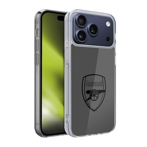 Head Case Designs Officially Licensed Arsenal FC Black Logo Crest 2 Gel Case [Military Grade Protection] Compatible with Apple iPhone 17 Pro and Compatible with MagSafe