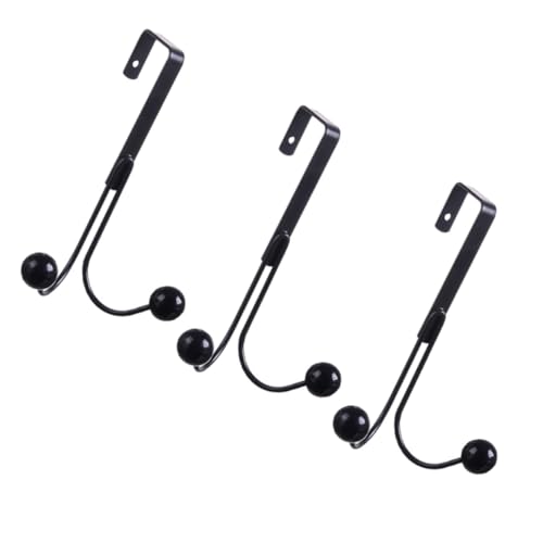 ERINGOGO Coat Hooks for Door 3pcs Over Door Hooks for Hanging Towel Rack Easy to Install Ball-Ended for Protection Iron Home Organization