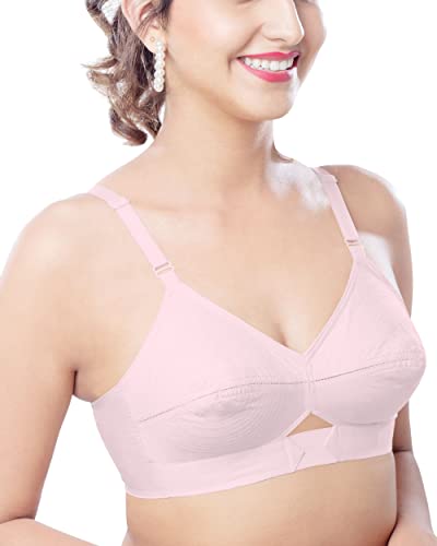 Image of Brida Women's Cotton Round Stitch Bra - Minimizer Saree Bra - Plus Size, Full Coverage, Non-Padded, Wireless,Double Layer Support for Heavy Bust - Kavya xtrasoft