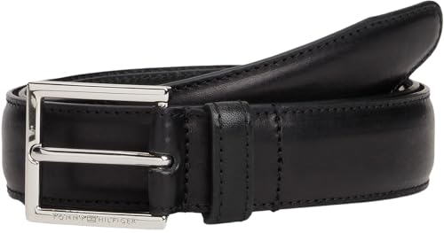 Tommy Hilfiger Ceinture Homme Hudson 3,0 cm Cuir, Noir (Black), 100 cm