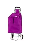 Premium 59Ltr Foldable Trolley on Wheels, Hard Wearing & Lightweight Trendy Collapsible Push/Pull Cart for Easy Storage with 1 Year Guarantee (Plain Purple)