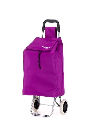 Premium 59Ltr Foldable Trolley on Wheels, Hard Wearing & Lightweight Trendy Collapsible Push/Pull Cart for Easy Storage with 1 Year Guarantee (Plain Purple)