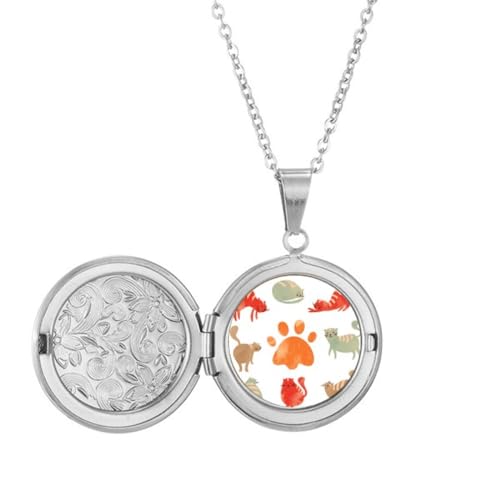 Collier médaillon chat et empreinte, le bijou d'amour pour une vie