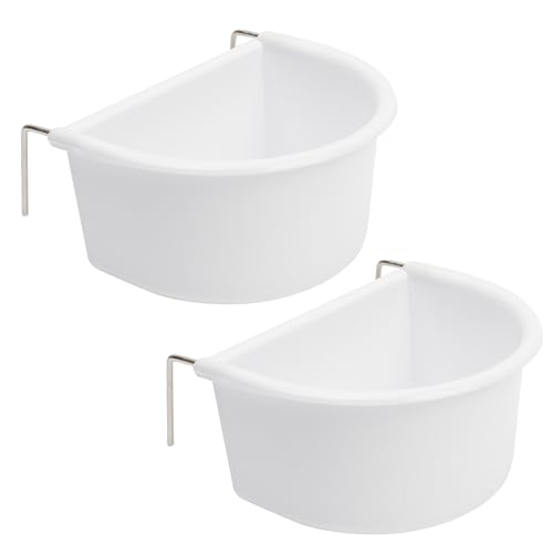 2Pcs Bird Dishes for Cage, Feeder Cup Bowl Feeding Watering, Food Holder for Small Parakeet Parrot Budgie Canary Finch, Hanging Tray Seed Dispenser Detachable Pet Supplies 4.3\'\'x3.8\'\'x2.1\'\'