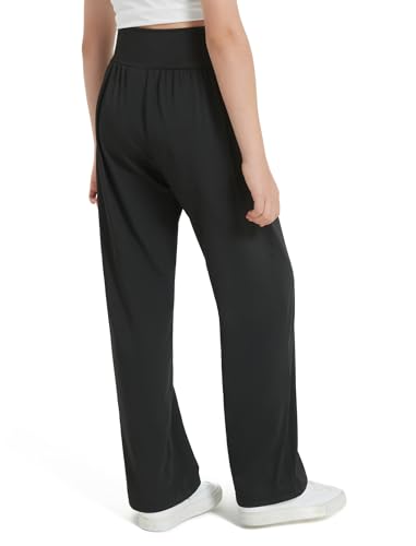 Image of EXARUS 3 Pack Girls Wide Leg Pants Baggy /Tapered Loose Casual Summer | Teen Flowy Tween Beach School Vacation Trousers Youth Junior Preteen Bottoms Lightweight Soft Kids 6-14Y
