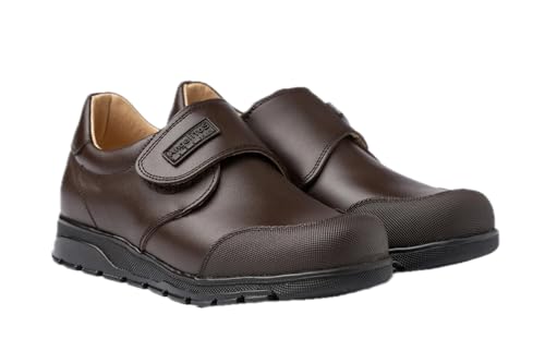 Angelitos COLEGIAL NIÑO Velcro Mod 453,Calzado Nacional,100% Piel (marrón, Numeric_37)