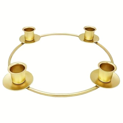 Nanstone Advent Wreath Candle Holder, Gold Christmas Candle Rings for Taper Candles, Advent Wreath 4 Candle Holder for Christmas Holiday Home Party Church Catholic DIY Decor