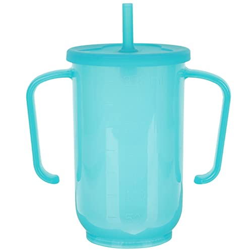Lurrose Food-grade Material Safe Cup Easy to Grip for Elderly Rotatable Spout Lid for Different Angles Dysphagia Straw for Incontinence