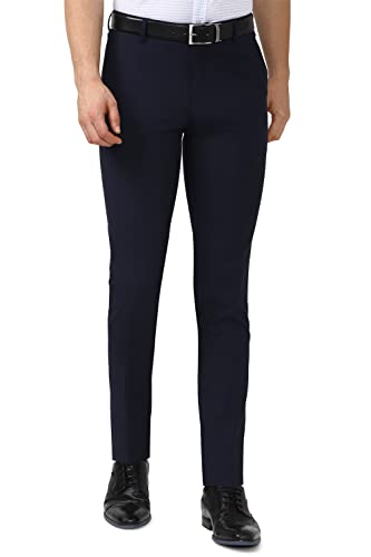 Image of Peter England Men's Regular Fit Cotton Blend Pants