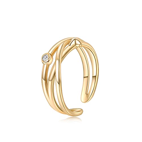 Mystorly Anello da Donna Placcato Oro Anello da