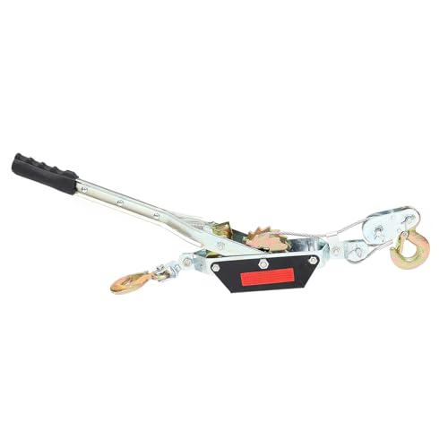 UPKOCH Lightweight 2 Ton Ratchet Dual Hook Wire Rope Power Puller with 2m Steel Cable for Cable Pulling and Industrial Lifting Applications
