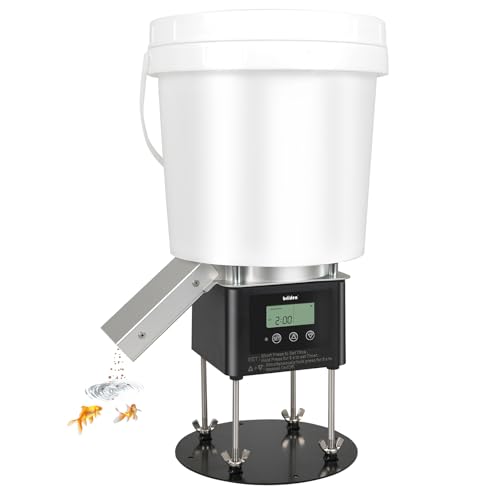 Automatic Fish Feeder for Pond, Briidea Outdoor Pond Feeder with ...