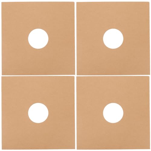 Alipis 4 Fundas de Vinilo de Papel Diseño de Ángulo Recto y Ventilación, Almacenamiento Duradero para Discos de Vinilo Pequeños Orificios, Adecuado para Entusiastas Música