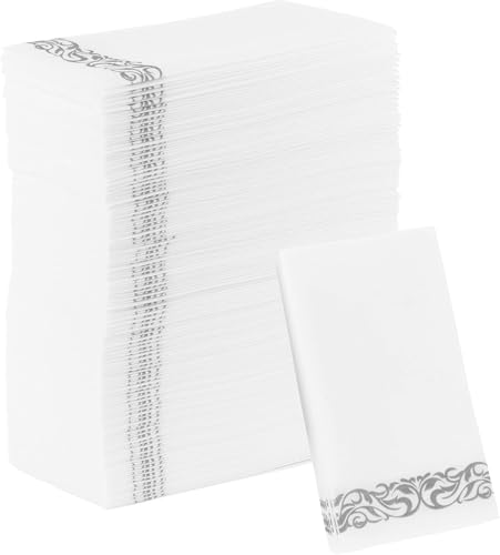 Party Bargains Disposable Linen-Feel Guest Towels, 100 Pack, 12