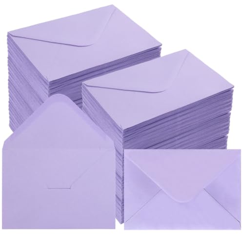 200 Pack 4x6 Envelopes, Contour Flap A4 Envelopes for Back to school,Graduation,Weddings Invitation, announcements,Baby shower,Perfect for RSVP Card 120gsm, 4.6x 6.3 Inches (Lilac)