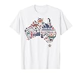 Travel Australia Map Sydney Australian Vacation Souvenir Tee T-Shirt