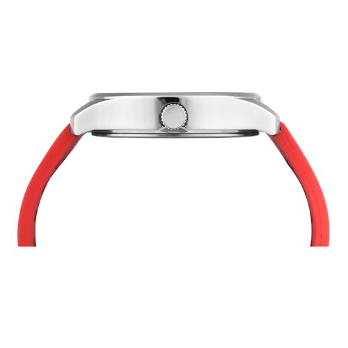 Image of Helix by Timex Analog Watch for Man with Black Round Dial & Red Silicone Strap Band Water Resistant Men's Wrist Watches - TW043HG23