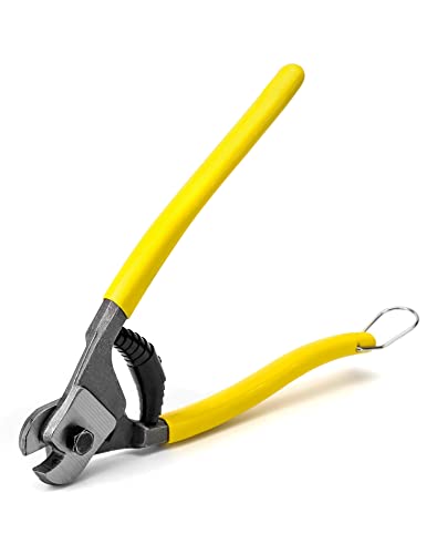 QWORK 8 Steel Wire Cutter High Hardness Wire Cable Rope Cutter 8-Inch Cuts up to 1/4-Inch (6mm)