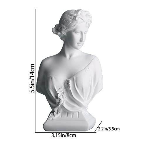 DOVDOV Greek Goddess Decoration, Young Venus Bust, Classic Roman Bust, Greek Mythology Decoration, for Home Decorative Statues, Home Office, Bedroom, Console, Shelf Decoration