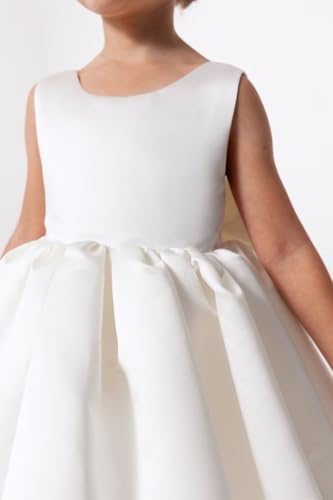 Short Flower Girls Dress for Wedding Sleeveless Satin Dress First Communion Dress with Bow Princess Dress PY1734