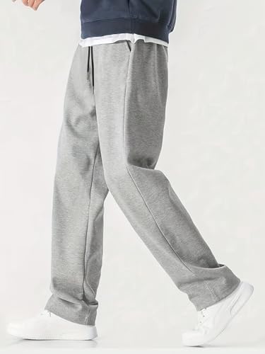 Image of dockstreet Men's /Unisex Open Bottom Drawstring Pure Cotton Stretchable Baggy Jogger Pants