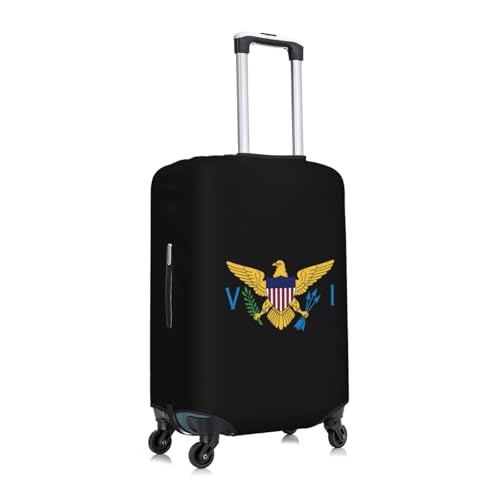 United States Virgin Islands Flag Travel Luggage Cover Suitcase Protector Fits 26-28 Inch Case(Black,L)2