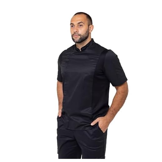 ARVIKO Casaco masculino de chef, painéis laterais de malha, jaqueta de chef à prova d'água para homens, estojo de armazenamento à prova d'água em conjunto com casaco de chef, Preto, P