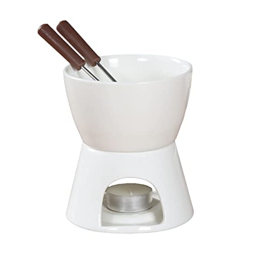Sizikato Pure White Porcelain Chocolate Fondue...
